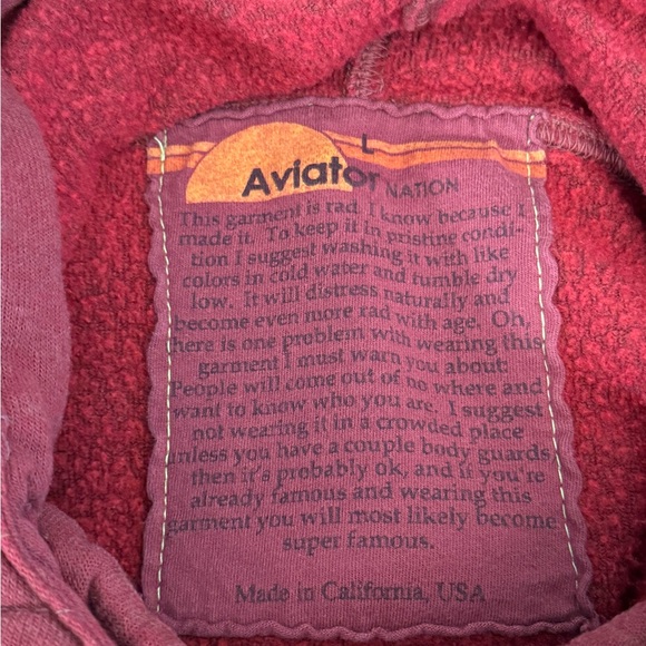 Iconic Aviator Nation Ninja Pullover Hoodie with Embroidered Logo - Picture 6 of 6